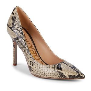 Sam Edelman Hazel Snake-Embossed Leather Pumps